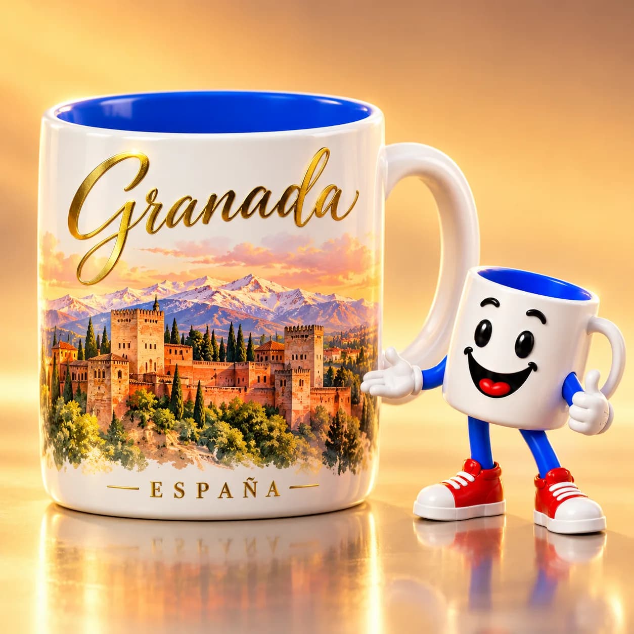 Taza personalizada de Granada con la Alhambra — Tutaza