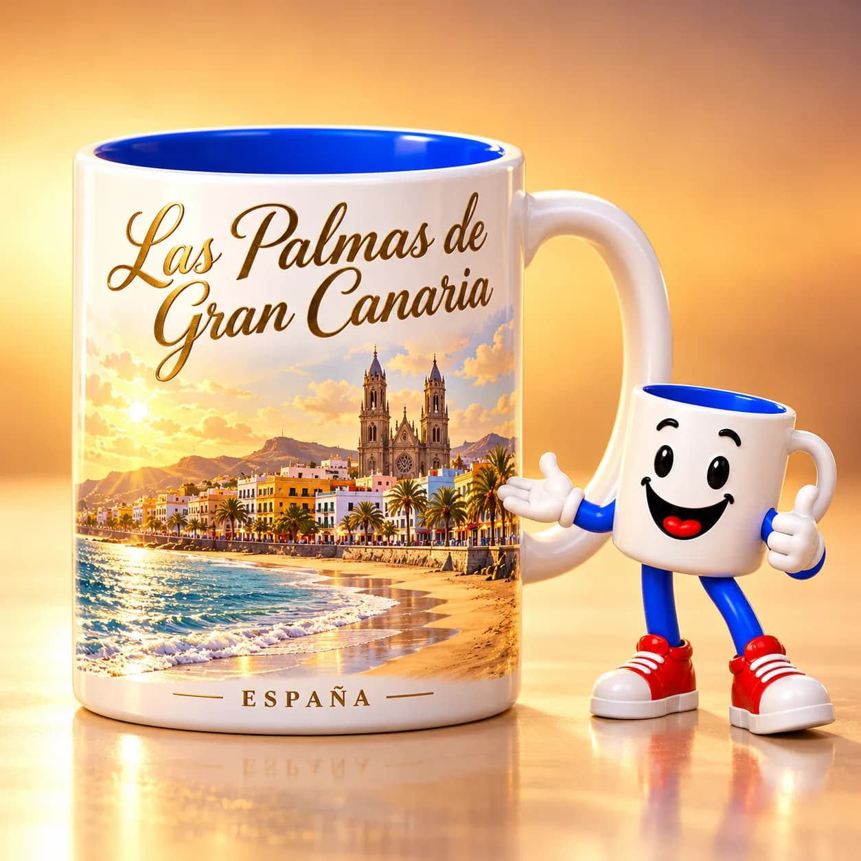 Taza personalizada de Las Palmas de Gran Canaria con la Catedral de Santa Ana — Tutaza