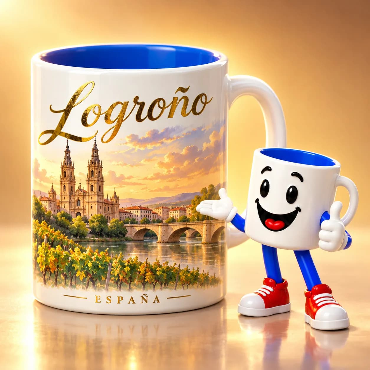 Taza personalizada de Logroño con la Concatedral de la Redonda — Tutaza