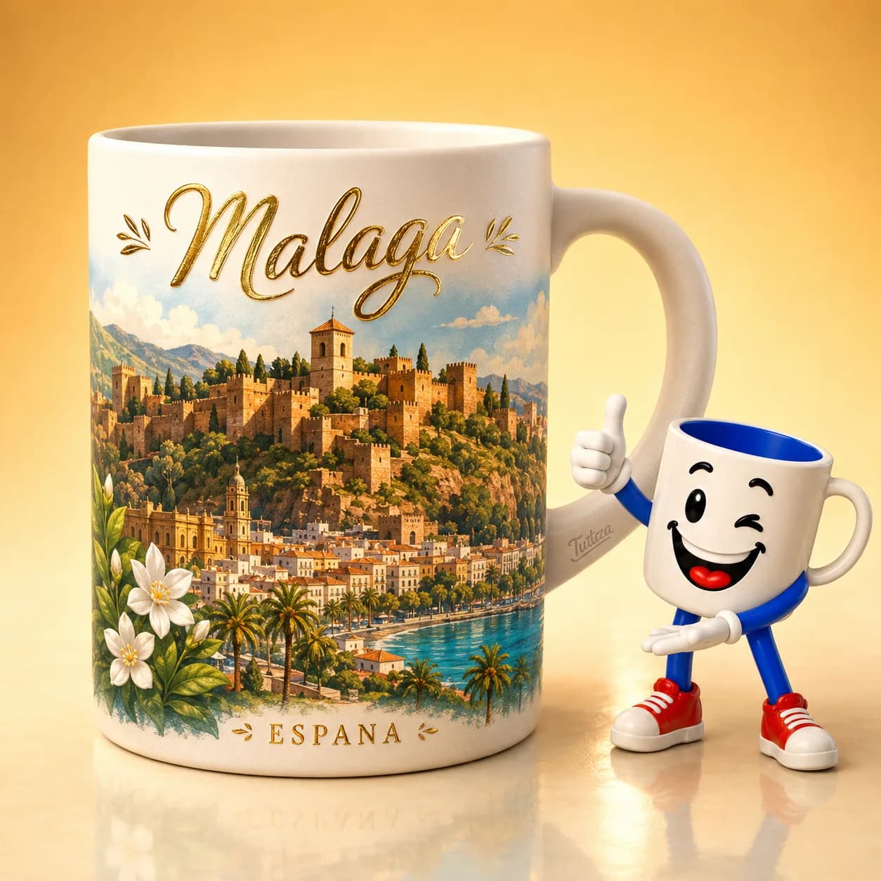 Taza personalizada de Málaga con la Alcazaba — Tutaza