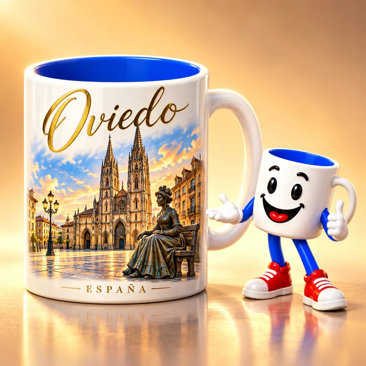 Taza personalizada de Oviedo con la Catedral de Oviedo — Tutaza