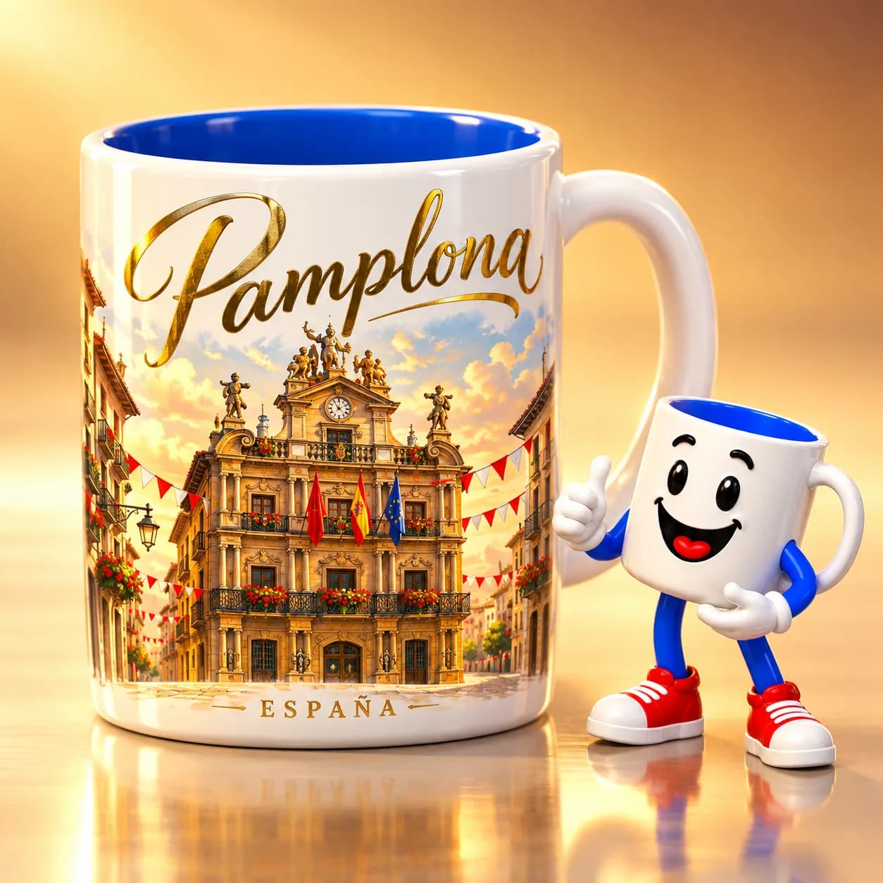 Taza personalizada de Pamplona con el Ayuntamiento — Tutaza