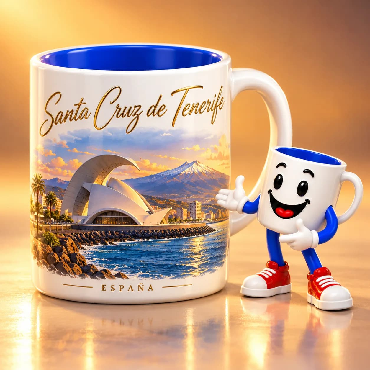 Taza personalizada de Santa Cruz de Tenerife con el Auditorio de Tenerife — Tutaza