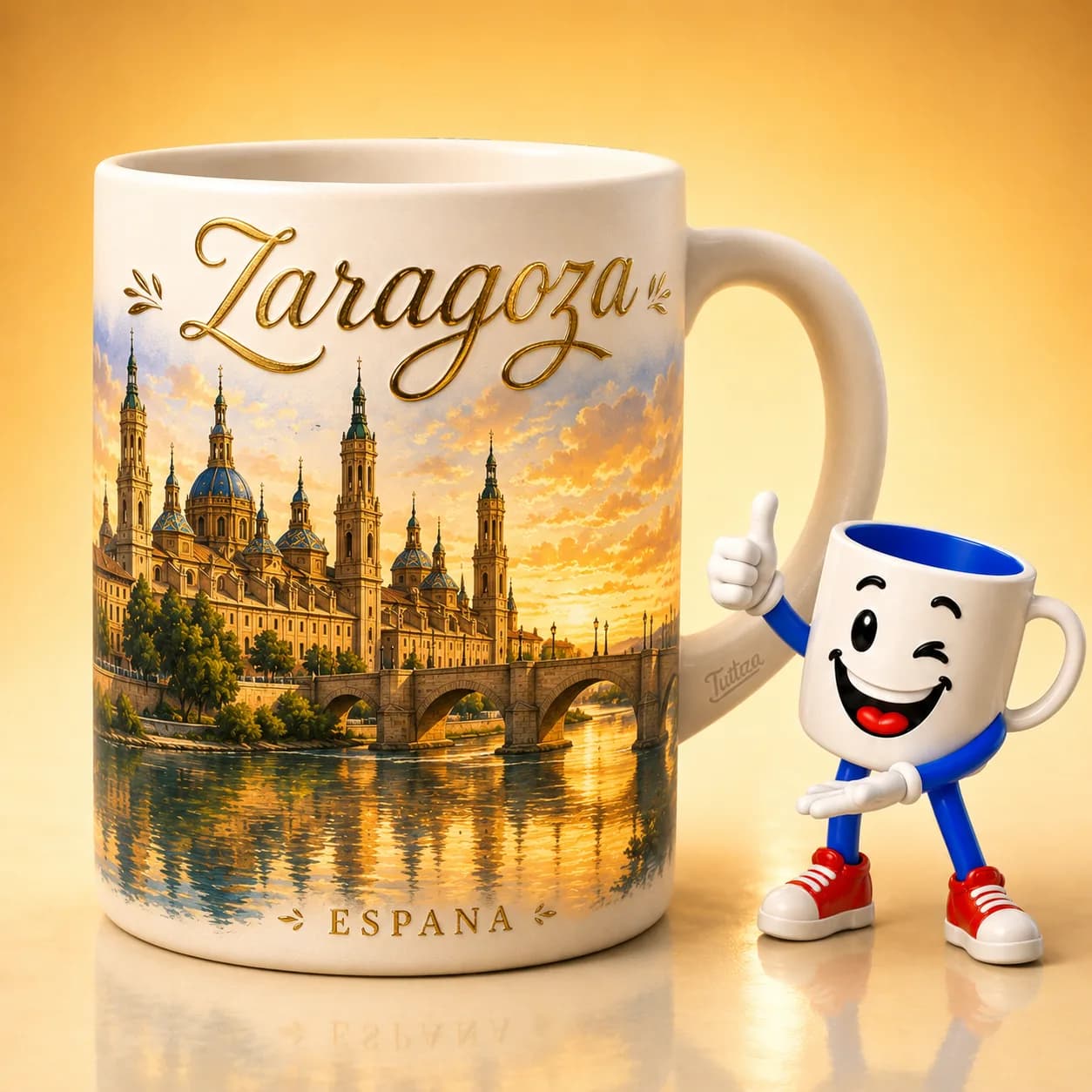 Taza personalizada de Zaragoza con la Basílica del Pilar — Tutaza