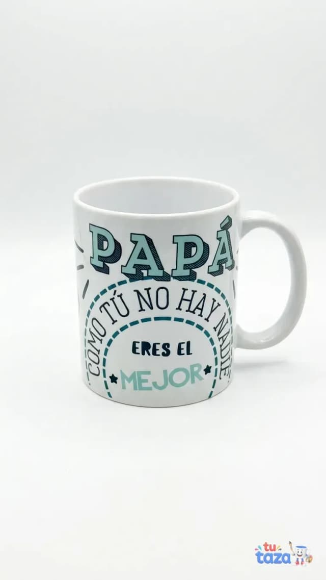 Taza personalizada con frase dedicada al papá «Como tú no hay nadie, eres el mejor», ideal para regalo Día del Padre