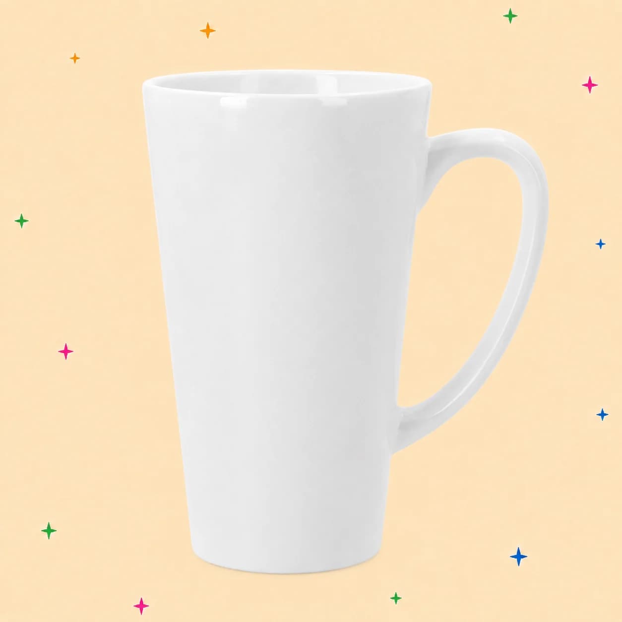 Taza blanca cónica alta