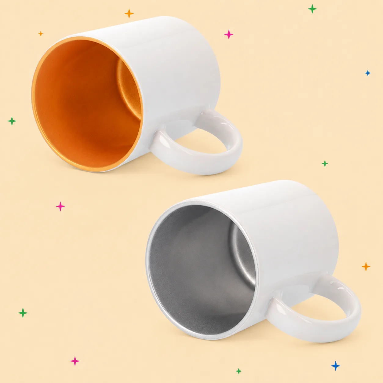 Taza con interior purpurina