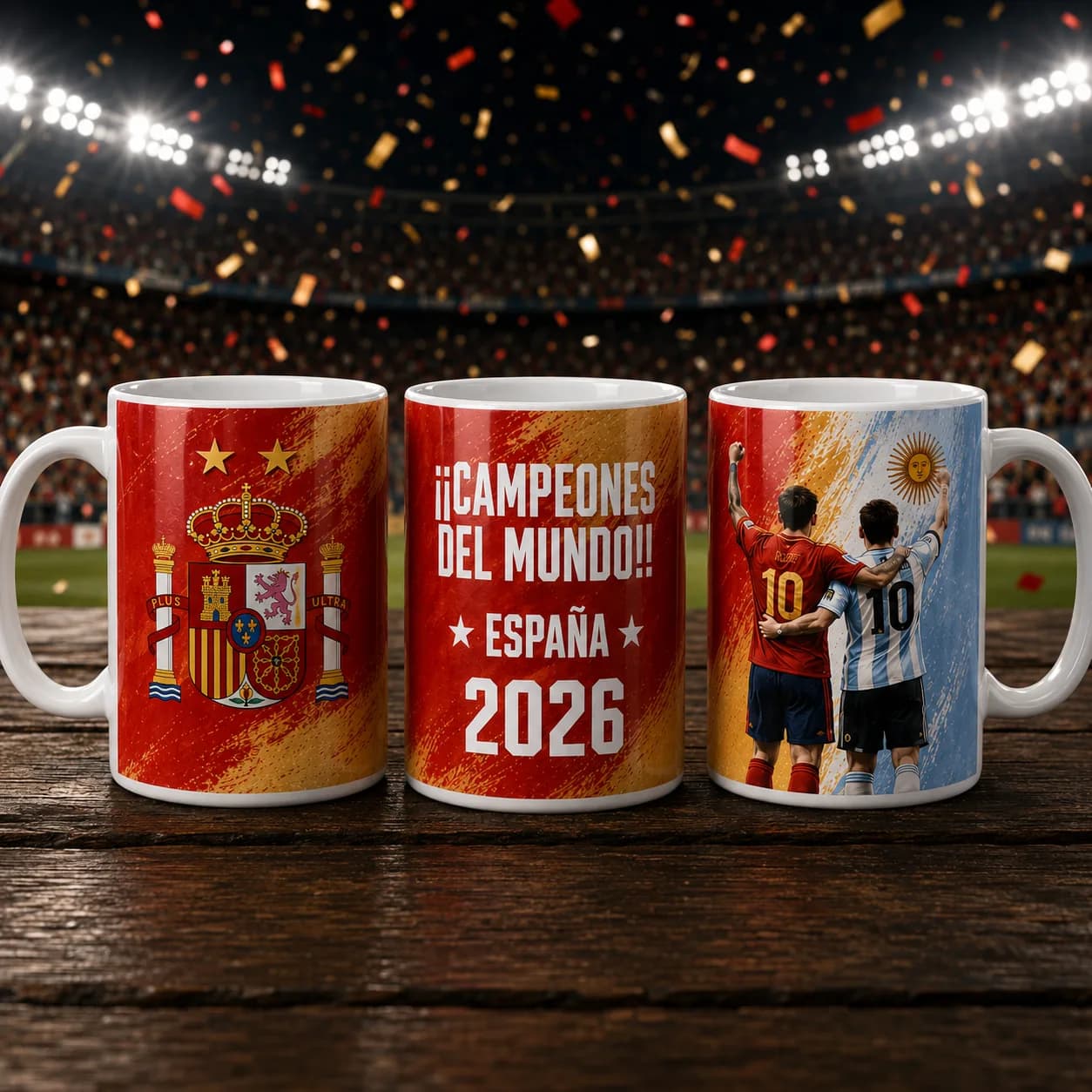 Taza Selección España · ¡¡Campeones del Mundo!! — diseño con los colores de España