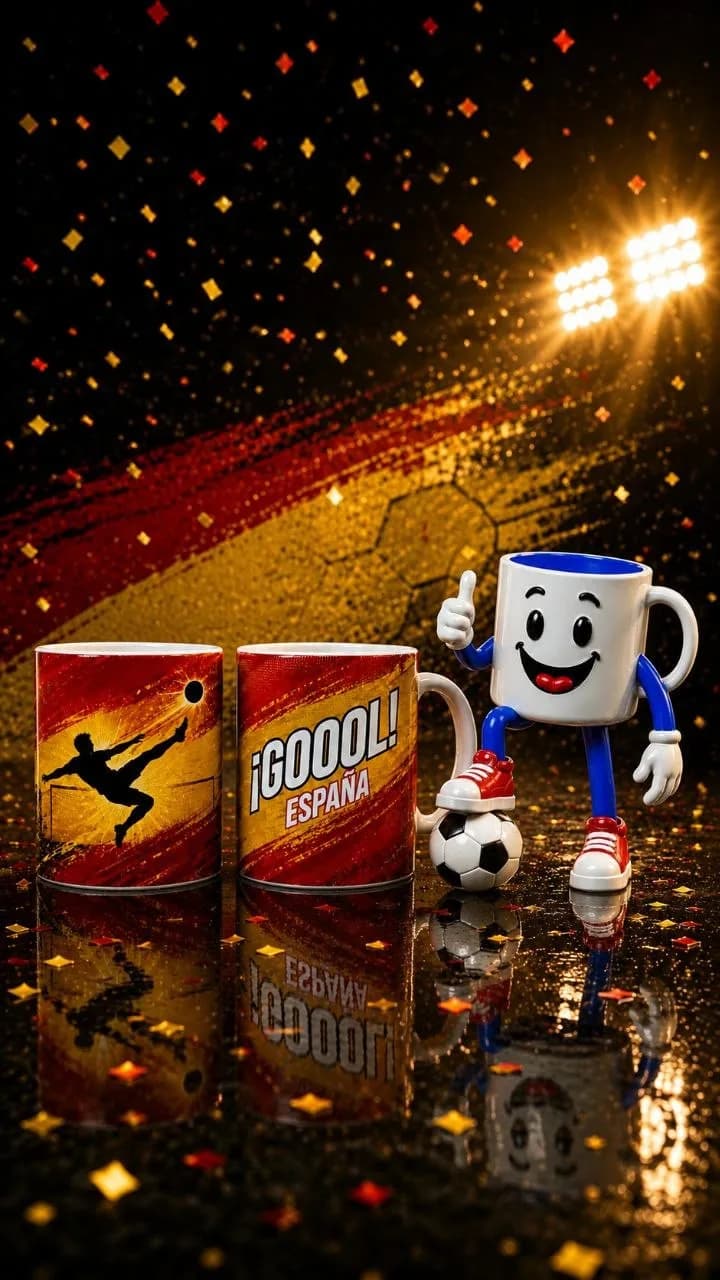 Taza personalizada con los colores de España, diseño Taza Selección España · ¡Goool!