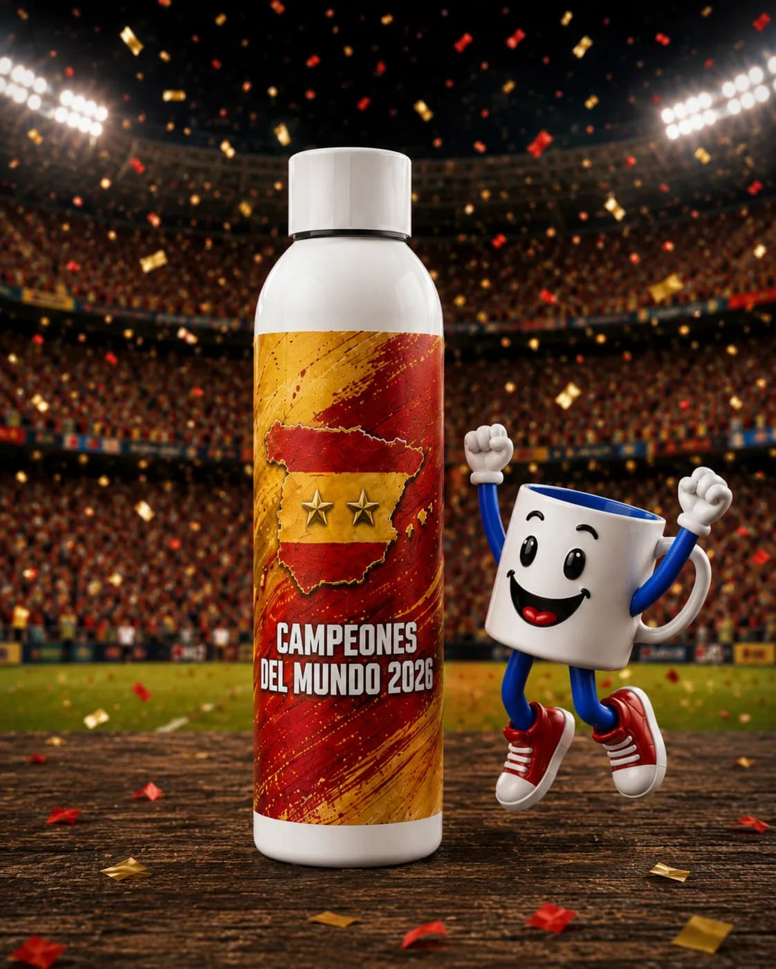 Termo Selección España · Mapa Campeones — diseño con los colores de España