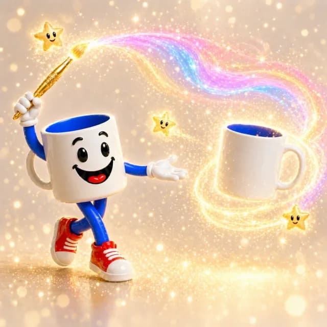 Tazín sujetando una taza personalizada