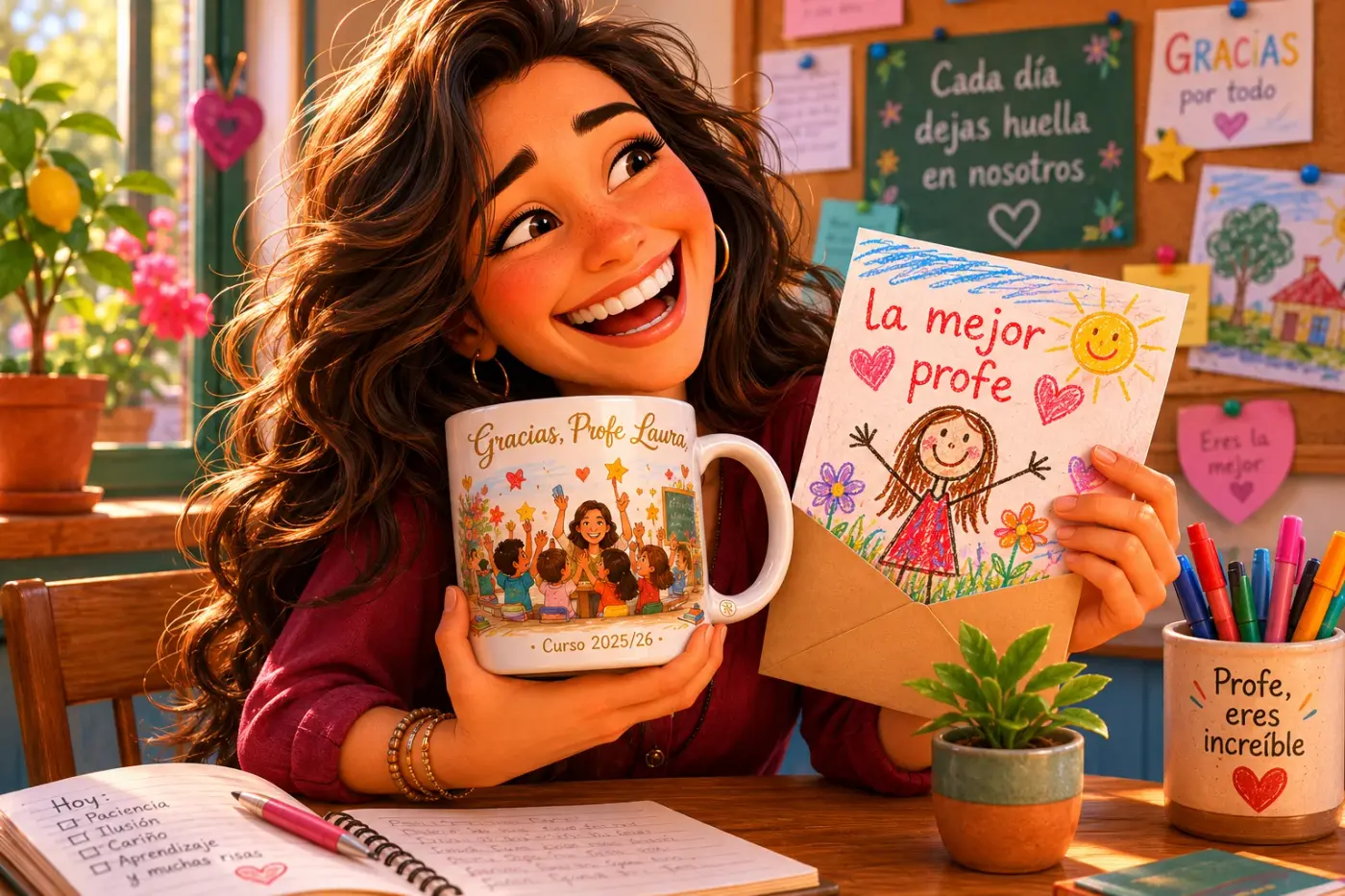 Taza personalizada de regalo para el profe, fin de curso