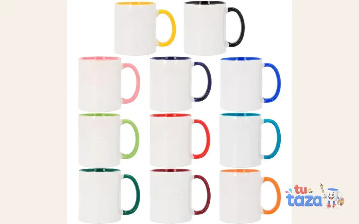 Taza cerámica bicolor