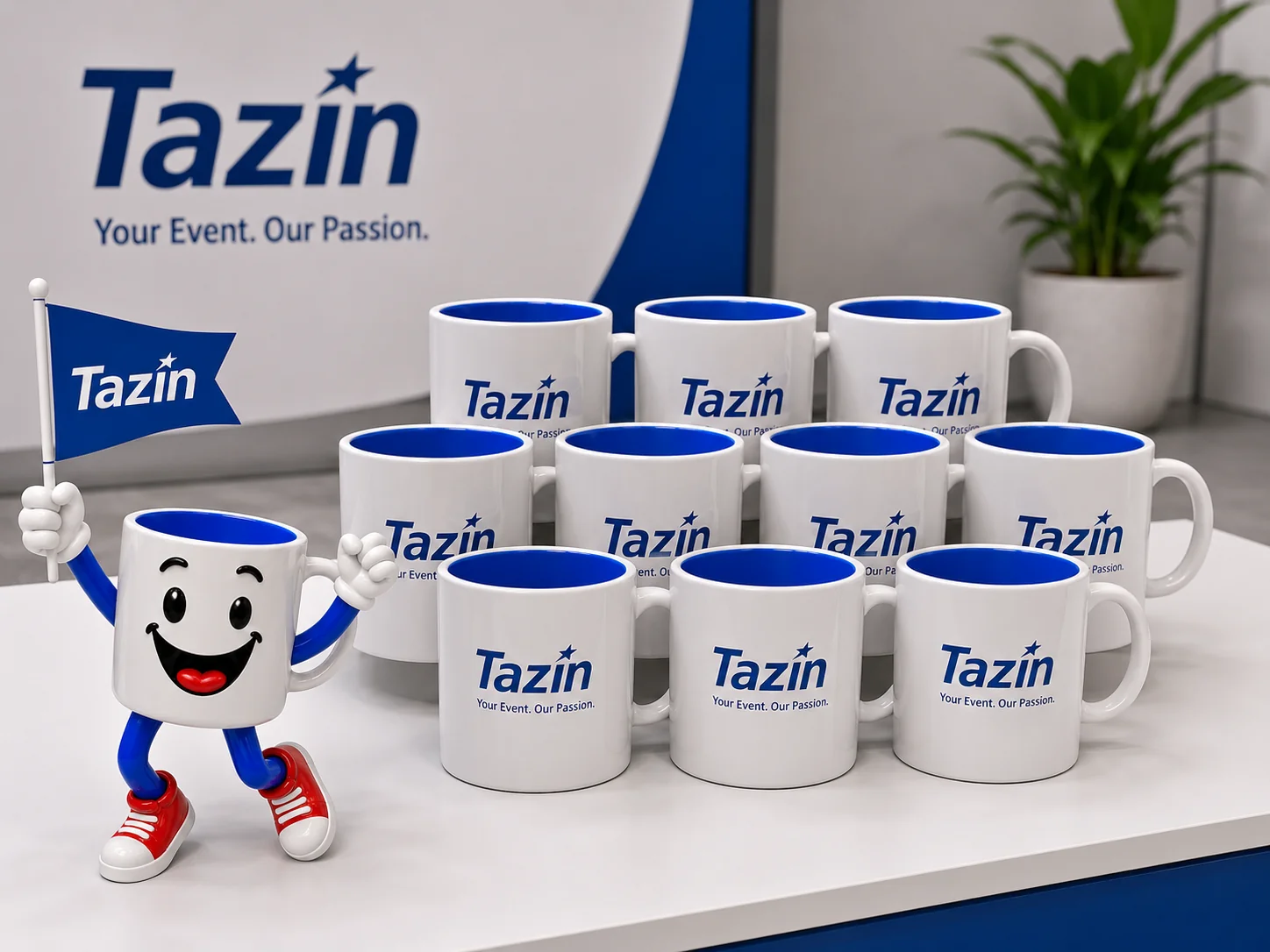 Tazas de merchandising para evento corporativo: tres casos reales (ferias, kick-offs, inauguración)