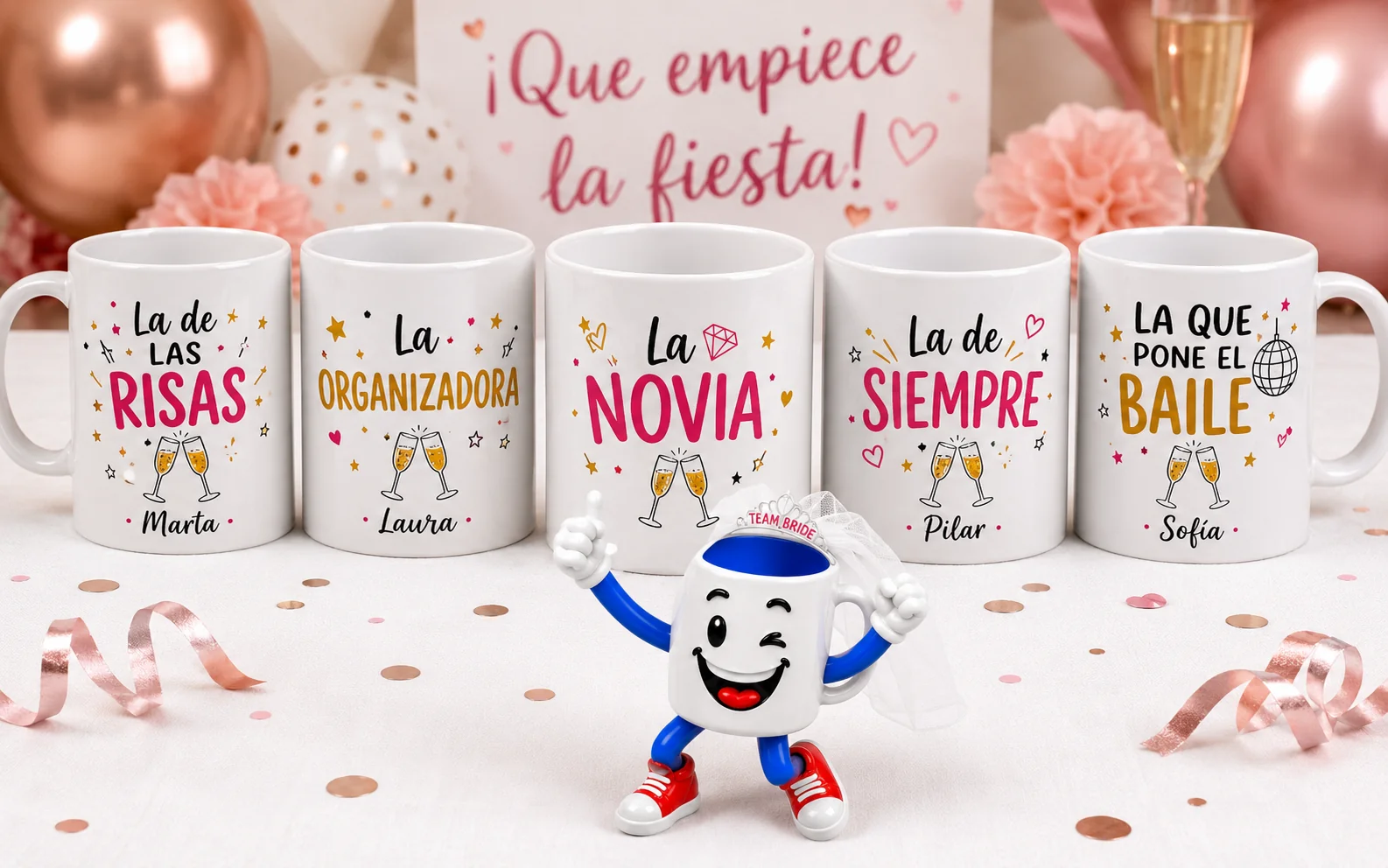 Despedida de soltera: las tazas que rompen el cliché (sin diadema y sin banda)