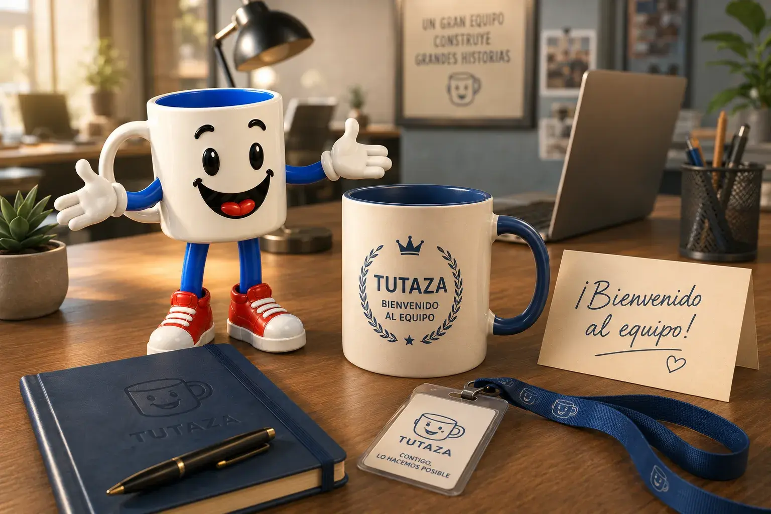 Tazas personalizadas para el kit de bienvenida de empleados