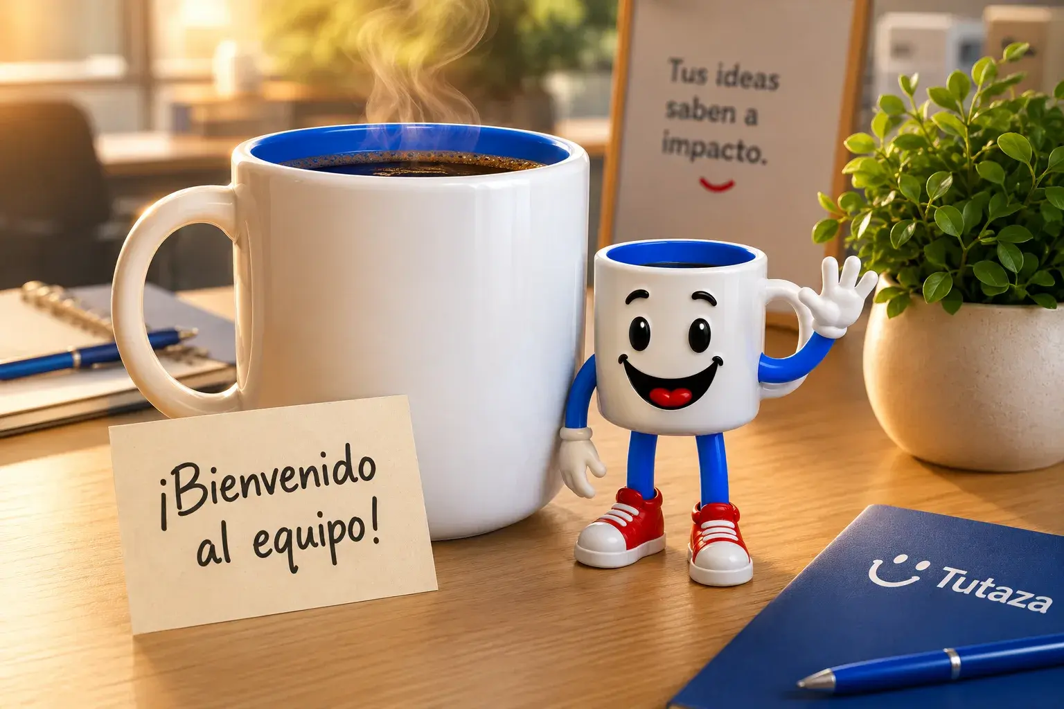 Tazas personalizadas para el kit de bienvenida de empleados