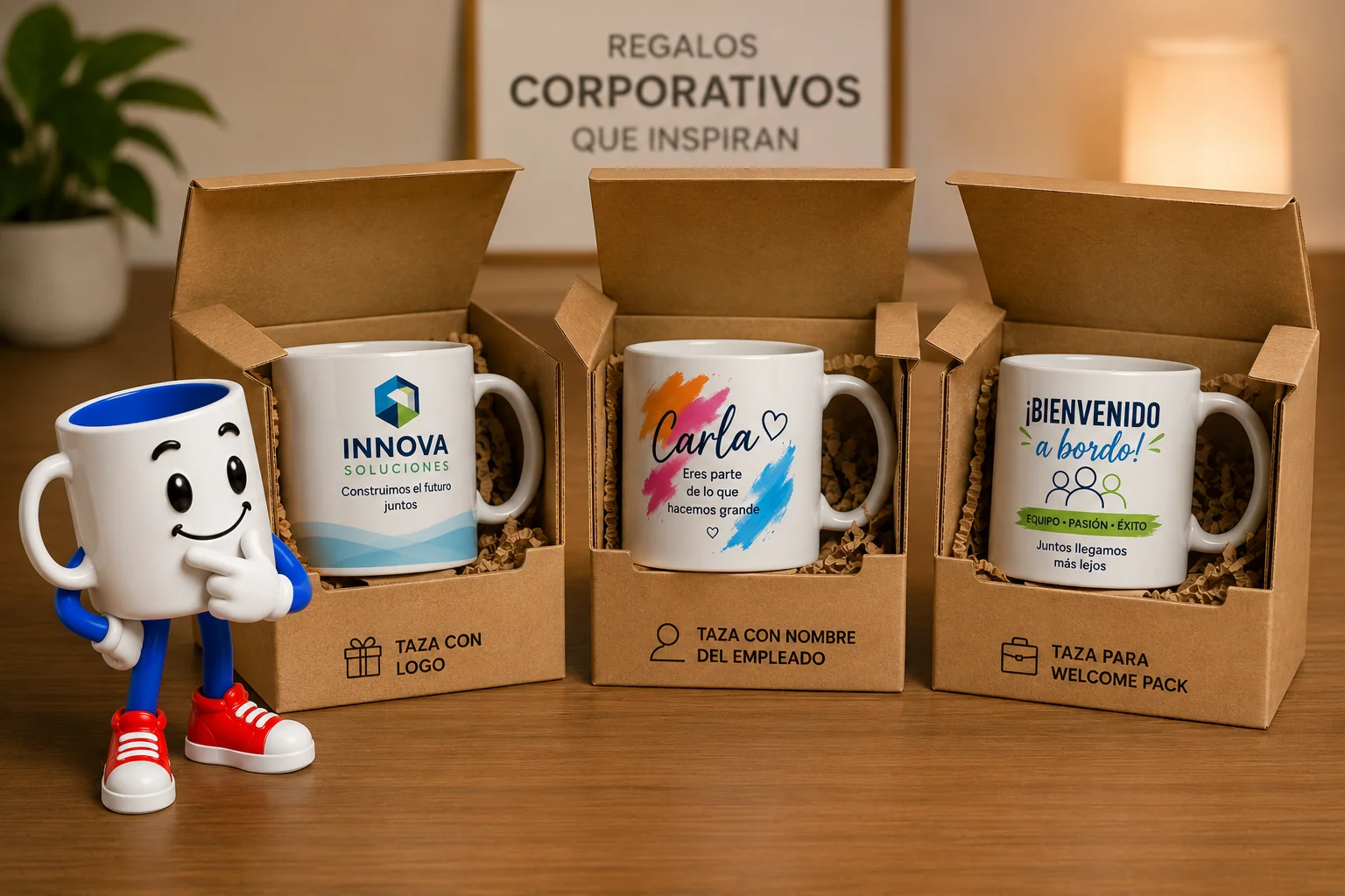 Welcome pack para empleados nuevos: por qué la taza es el elemento que más se queda en su mesa