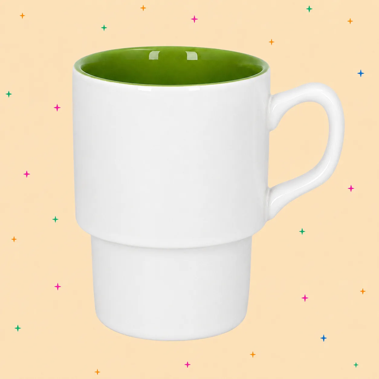 Taza apilable con interior de color