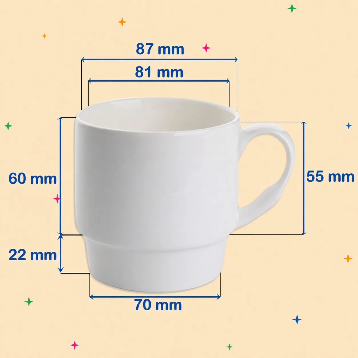 Taza apilable