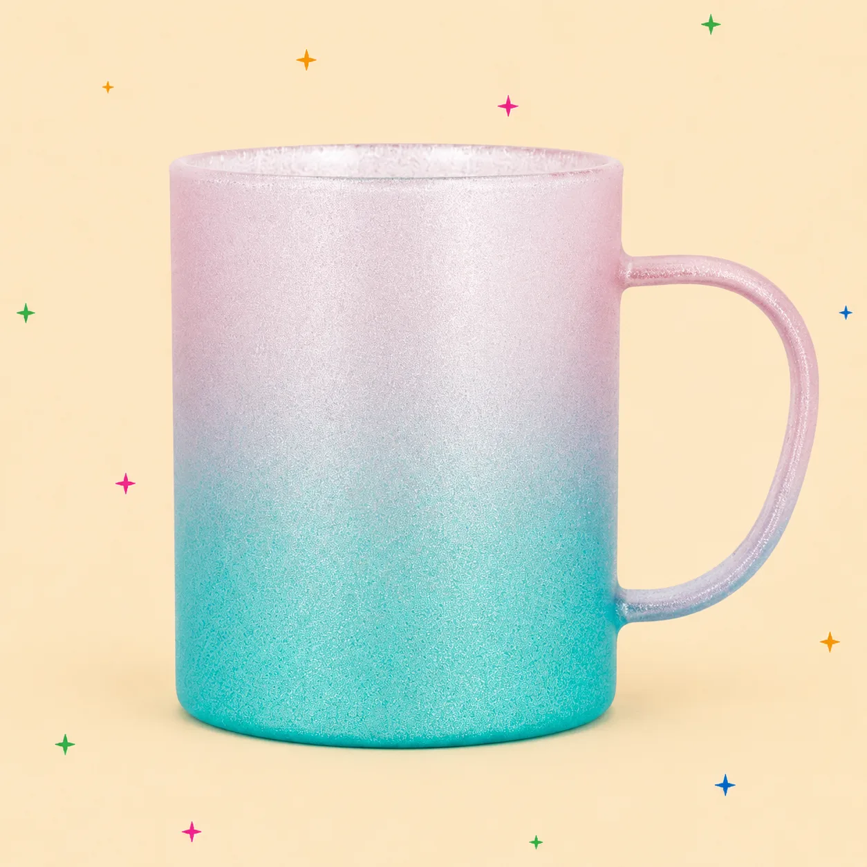 Taza de cristal esmerilado bicolor