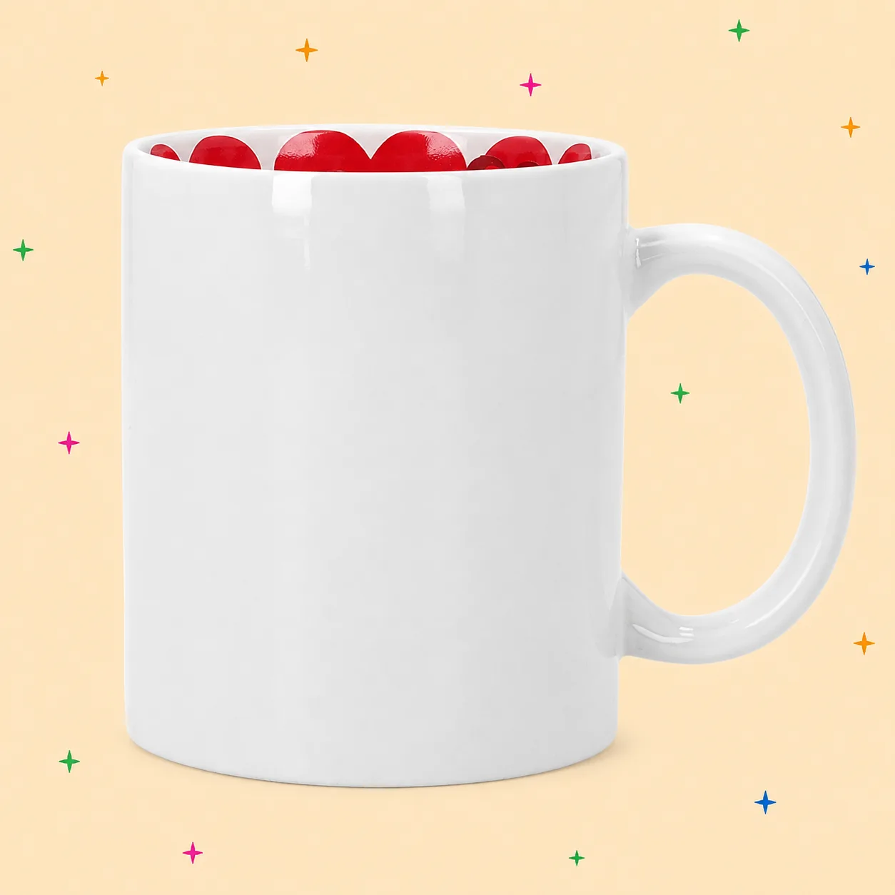 Taza preimpresa corazones