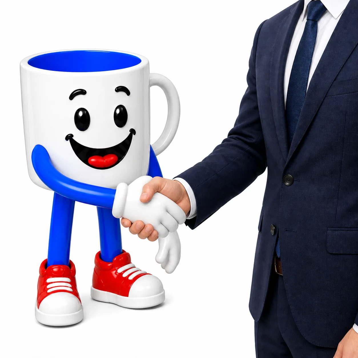 Tazín dando la mano a un empresario